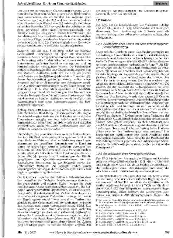 Vorschauseite 2: Streik um Firmentarifsozialpläne