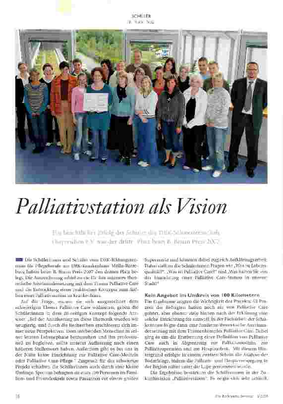 Vorschauseite 1: Palliativstation als Vision
