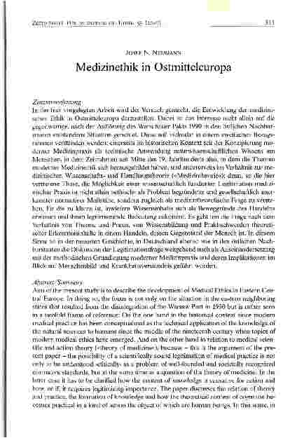Vorschauseite 1: Medizinethik in Ostmitteleuropa