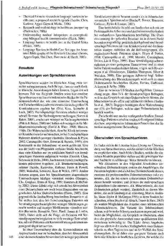 Vorschauseite 3: Pflegende Dolmetschende? Dolmetschende Pflegende? Literaturanalyse