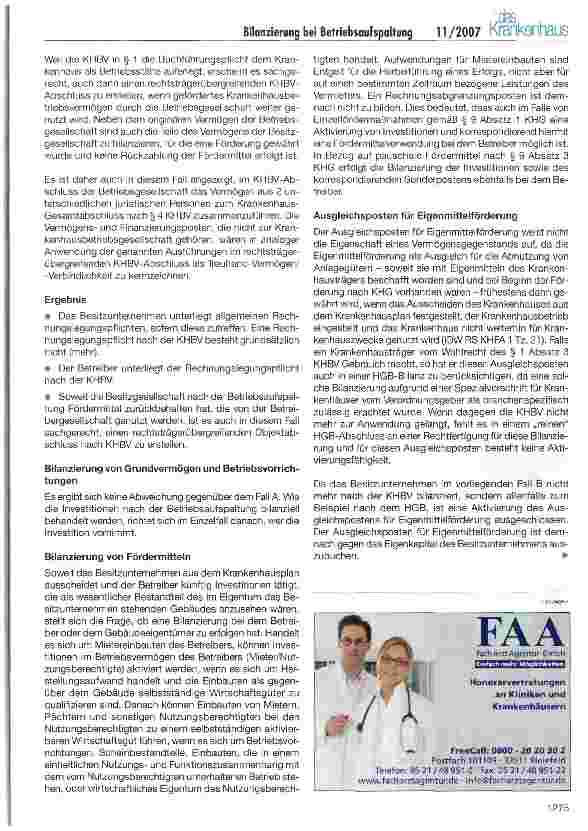 Vorschauseite 4: Bilanzierung der wirtschaftlichen Einheit Krankenhaus im Sonderfall der Betriebsaufspaltung