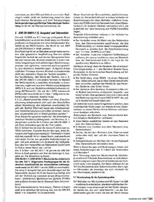 Vorschauseite 6: Teleneurologie und MPG Sicherheitsstandards