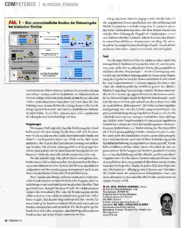 Vorschauseite 3: Elektronische Datenerhebungen in klinischen Studien - eine vergleichende Projektstudie