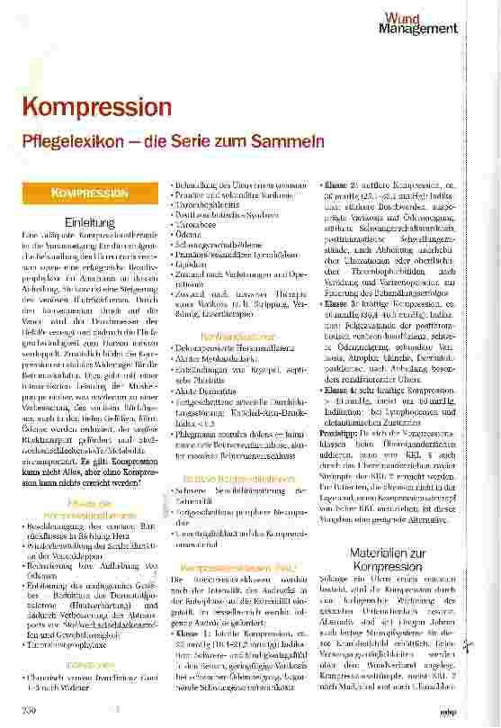 Vorschauseite 1: Kompression Pflegelexikon -die Serie zum Sammeln
