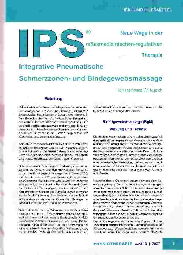 Vorschauseite 1: Integrative Pneumatische Schmerzzonenund Bindegewebsmassage