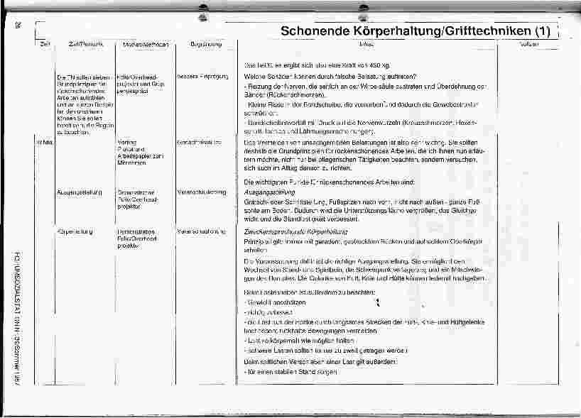 Vorschauseite 3: Schonende Körperhaltung und Grifftechniken (1)