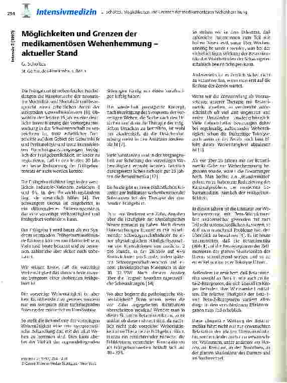 Vorschauseite 1: Möglichkeiten und Grenzen der medikamentösen Wehenhemmung - aktueller Stand