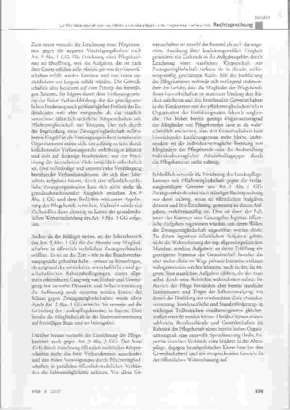 Vorschauseite 3: Zur Pflichtmitgliedschaft einer Gesundheitsund Krankenpflegerin in der Pflegekammer Rheinland-Pfalz