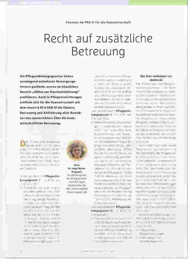Vorschauseite 1: Recht auf zusätzliche Betreuung