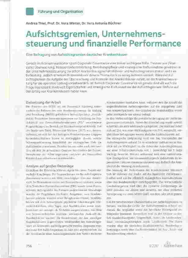 Vorschauseite 1: Aufsichtsgremien, Unternehmenssteuerung und finanzieiie Performance