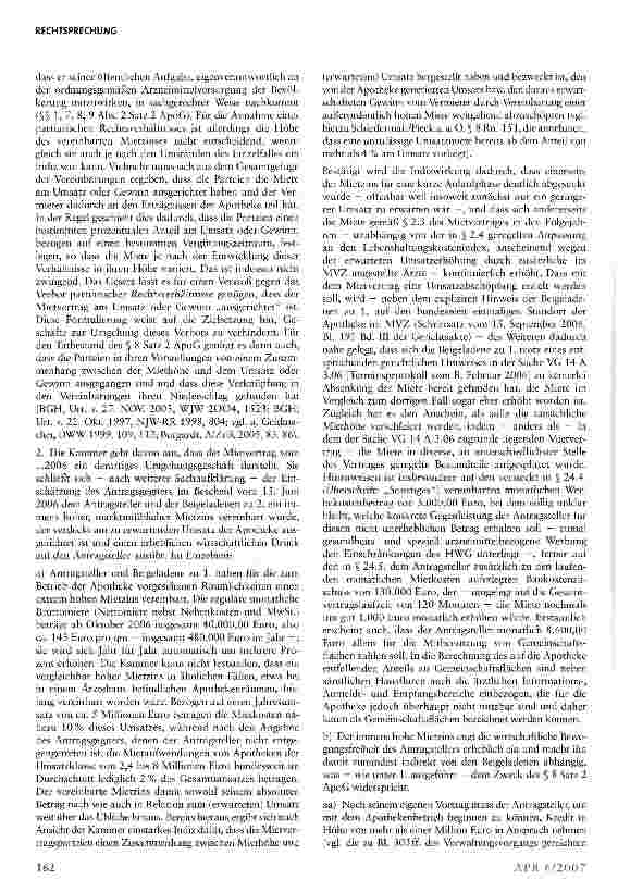 Vorschauseite 3: Unzulässige Beteiligung eines Medizinischen Versorgungszentrums am Umsatz einer Apotheke