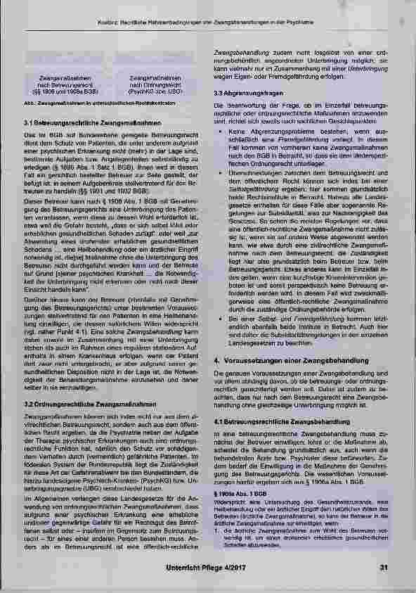 Vorschauseite 2: Rechtliche Rahmenbedingungen von Zwangsbehandlungen in der Psychiatrie