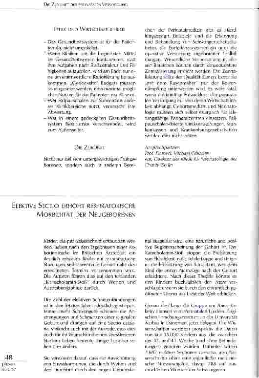 Vorschauseite 1: Elektive Sectio erhöht respiratorische Morbidität der Neugeborenen