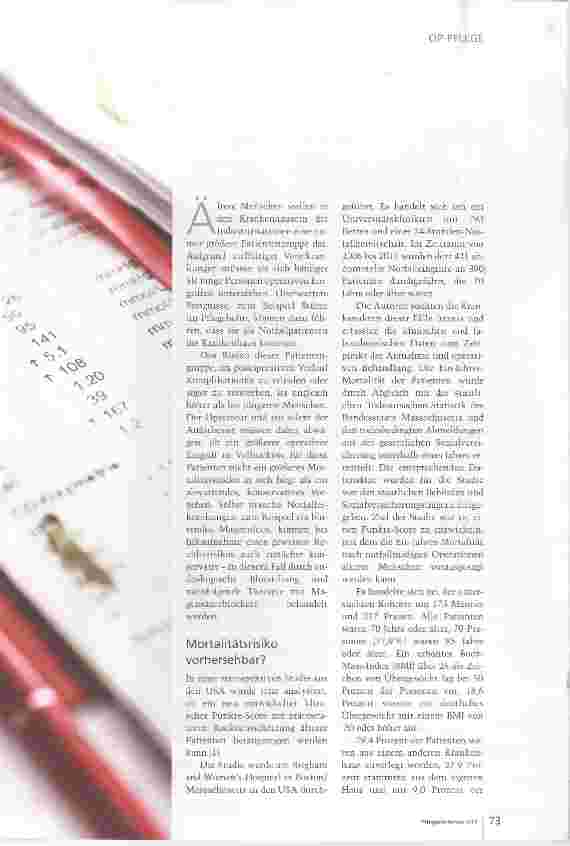 Vorschauseite 2: Neuer Score sagt Mortalität voraus