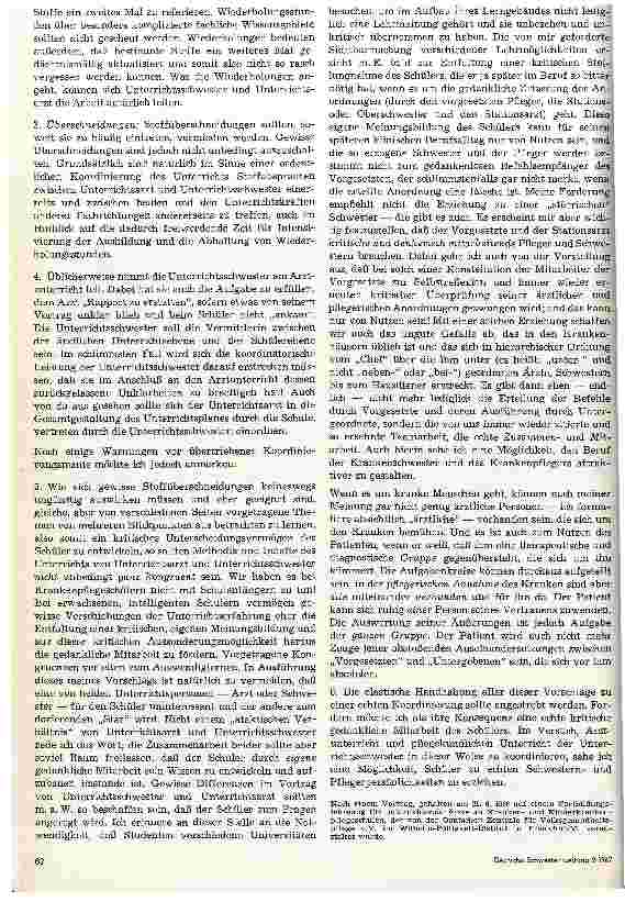 Vorschauseite 2: Koordinierung des Arztunterrichtes mit dem pflegekundlichen Unterricht der Unterrichtsschwester