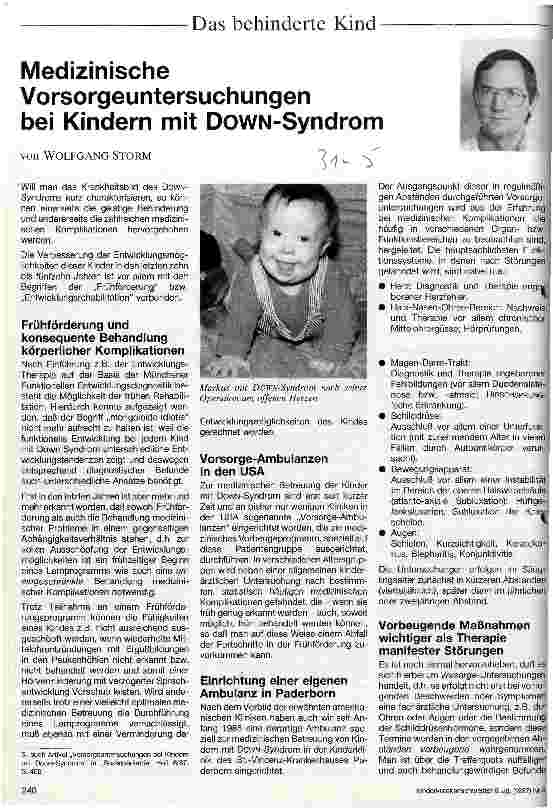 Vorschauseite 1: Medizinische Vorsorgeuntersuchungen bei Kindern mit DOWN-Syndrom