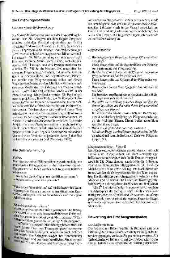 Vorschauseite 3: Das Pflegeverständnis als eine Grundlage zur Entwicklung der Pflegepraxis Erster Teil: Die Erhebungsmethode