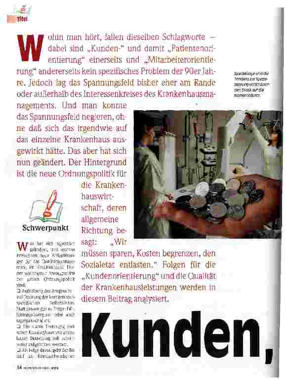 Vorschauseite 1: Kunden, Kosten, Qualität Eine Analyse/1. Teil
