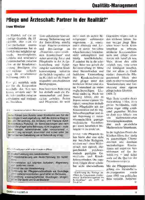 Vorschauseite 1: Pflege und Ärzteschaft: Partner in der Realität?