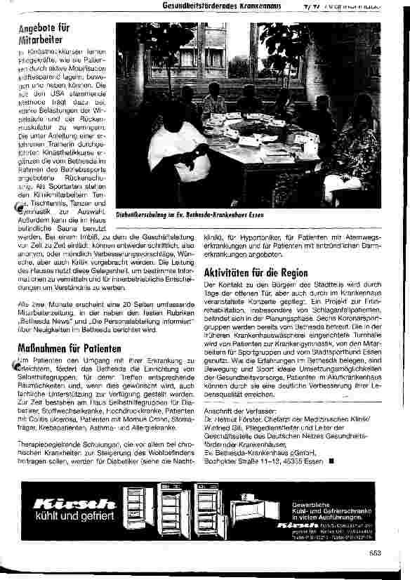 Vorschauseite 3: Bethesda 2000 - ein Klinikkonzept für das nächste Jahrtausend