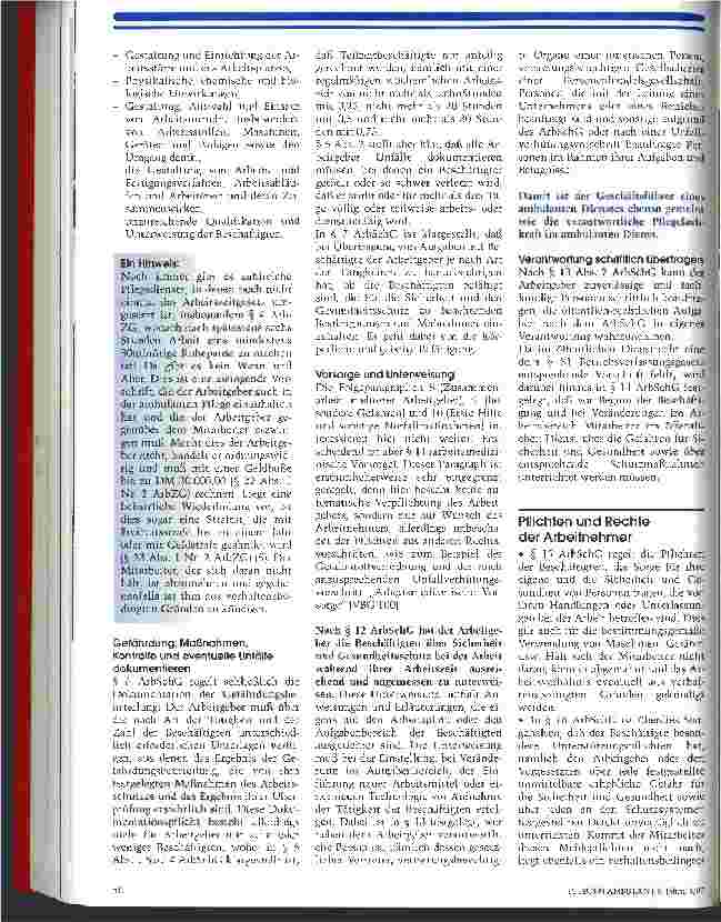 Vorschauseite 3: Neue Regelungen im Arbeitsund Unfallschutzrecht Arbeitgeberpflichten auch für ambulante Dienste