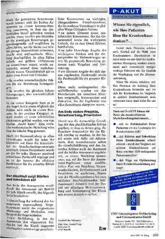 Vorschauseite 5: Auf der suche nach den Stärken und Schwächen eines Krankenhauses Der Einsatz von Fremd-Assessments als Controlling-Instrument