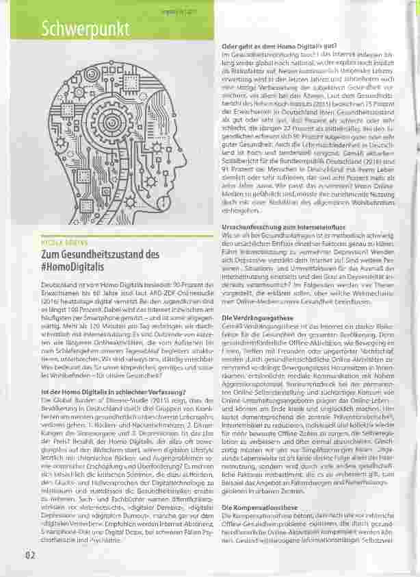 Vorschauseite 1: Zum Gesundheitszustand des HomoDigitalis