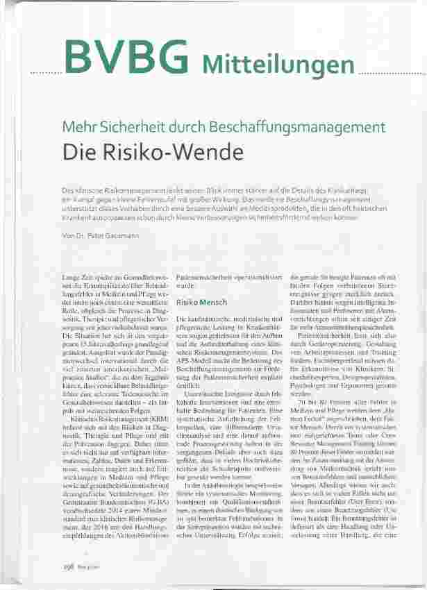 Vorschauseite 1: Mehr Sicherheit durch Beschaffungsmanagement Die Risiko-Wende