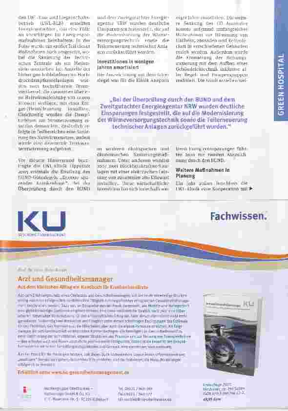Vorschauseite 2: C02-Ausstoß um 6o Prozent reduziert LWL-KlinikLippstadt optimiert stetig den eigenen Energiebedarf