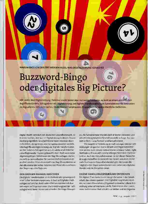 Vorschauseite 1: Buzzword-Bingo oder digitales Big Picture?
