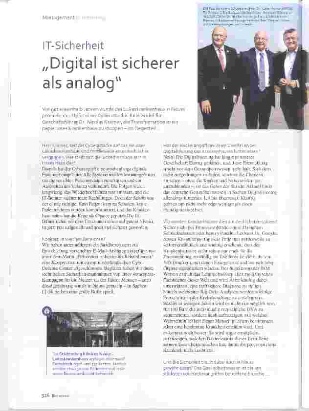 Vorschauseite 1: IT-Sicherheit „Digital ist sicherer als analog“