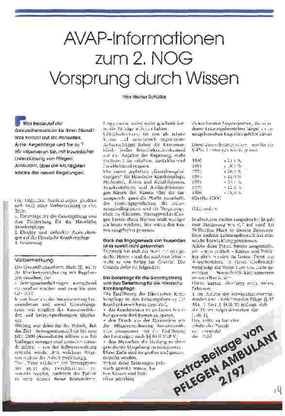 Vorschauseite 1: AVAP-Informationen zum 2. NOG Vorsprung durch Wissen
