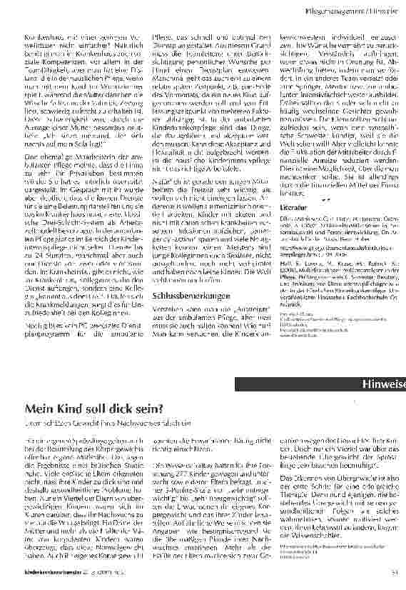 Vorschauseite 3: Hohe Fluktuation bei Berufsanfängern in der ambulanten Kinderkrankenpflege