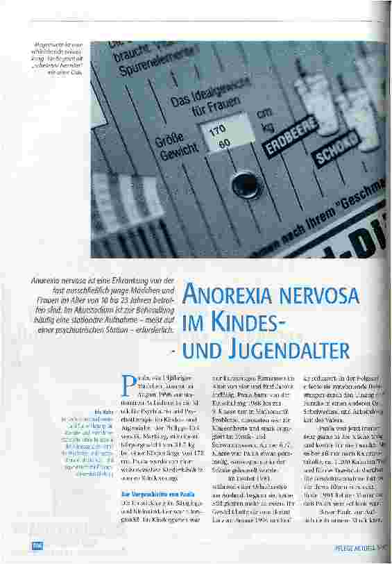 Vorschauseite 1: Anorexia nervosa im Kindesund Jugendalter