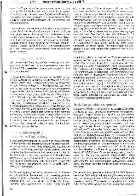 Vorschauseite 2: DKG zum Ergebnis des Modellvorhabens nach § 275 a SGB V: Thema verfehlt