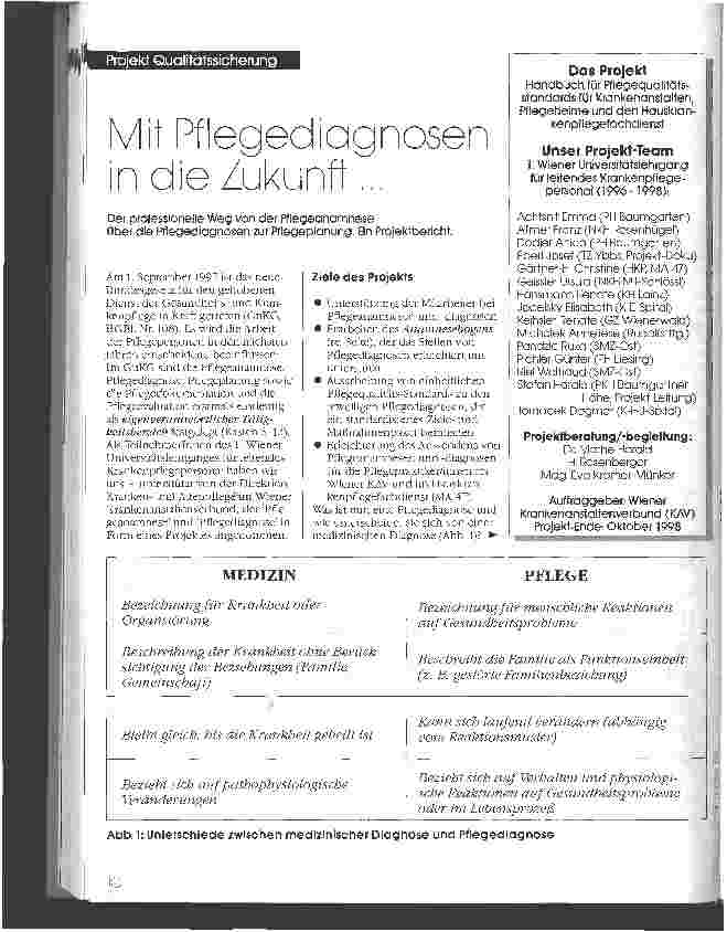 Vorschauseite 1: Mit Pflegediagnosen in die Zukunft