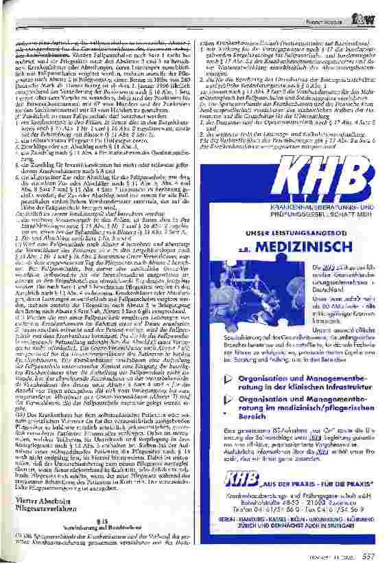 Vorschauseite 4: 5. Änderungsverordnung zur BPflV Auszüge aus dem Kabinettsbeschluß vom 8. Oktober 1997