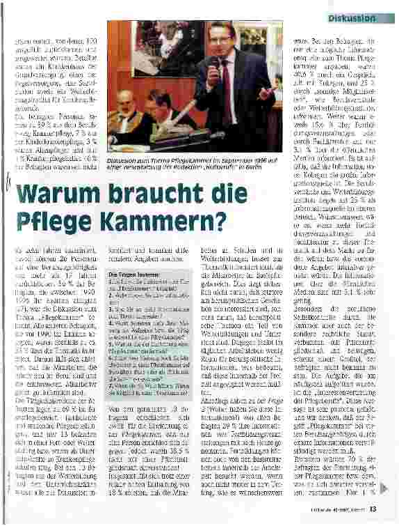 Vorschauseite 2: Warum braucht die Pflege Kammern?