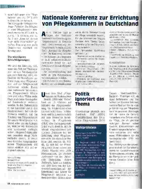Vorschauseite 3: Warum braucht die Pflege Kammern?