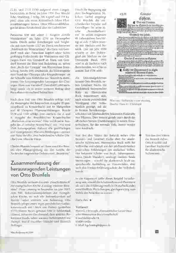 Vorschauseite 3: Otto Brunfels Leben und Werk