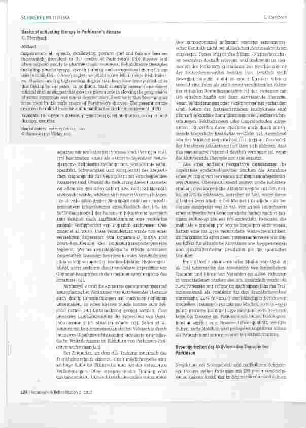 Vorschauseite 2: Grundlagen der Aktivierenden Therapie bei Morbus Parkinson