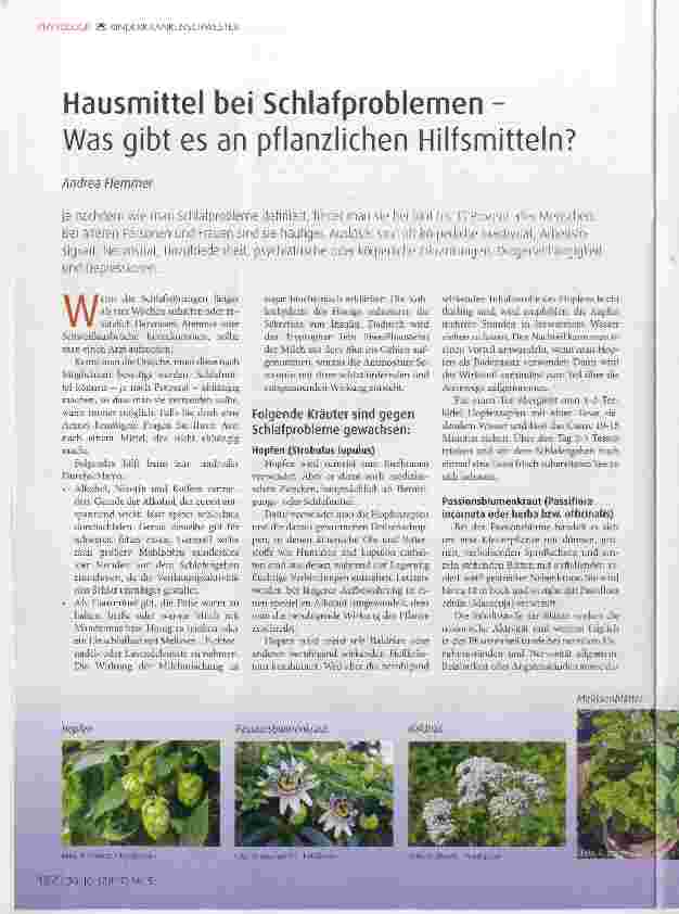 Vorschauseite 1: Hausmittel bei Schlafproblemen Was gibt es an pflanzlichen Hilfsmitteln?