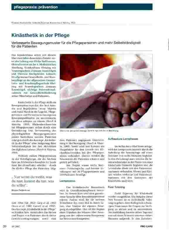 Vorschauseite 1: Kinästhetik in der Pflege