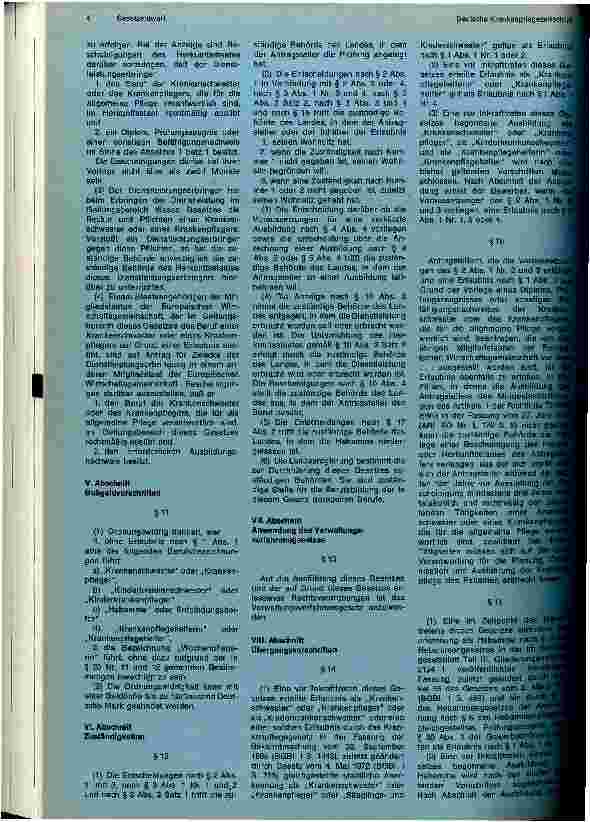 Vorschauseite 3: Entwurf eines Gesetzes über die Berufe in der Krankenpflege und den Beruf derHebamme und des Entbindungshelfers (Krankenpflegeund Hebammengesetz — KrPfluHebG —)