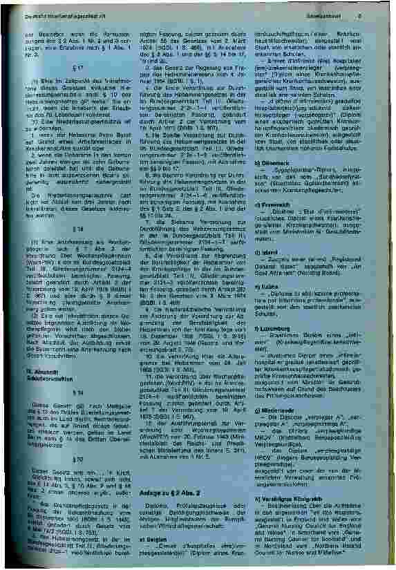 Vorschauseite 4: Entwurf eines Gesetzes über die Berufe in der Krankenpflege und den Beruf derHebamme und des Entbindungshelfers (Krankenpflegeund Hebammengesetz — KrPfluHebG —)