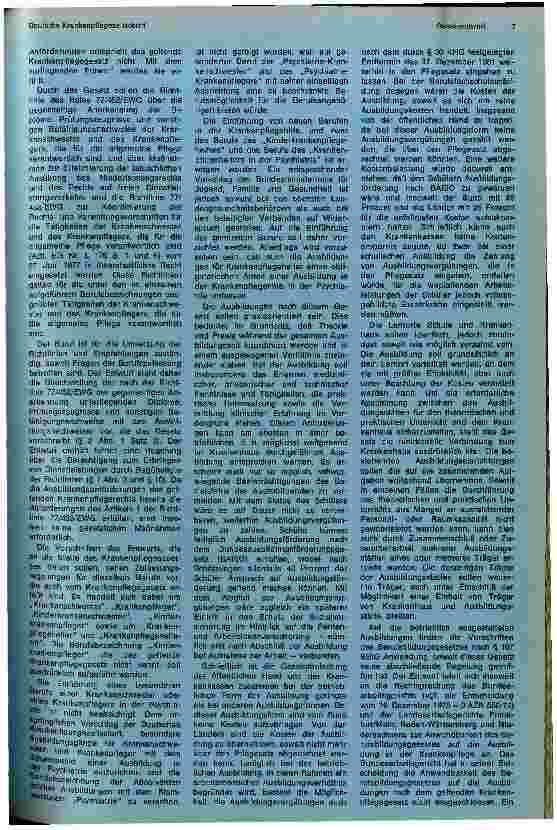 Vorschauseite 6: Entwurf eines Gesetzes über die Berufe in der Krankenpflege und den Beruf derHebamme und des Entbindungshelfers (Krankenpflegeund Hebammengesetz — KrPfluHebG —)
