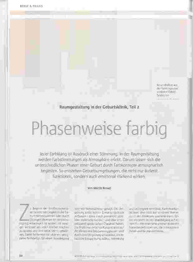 Vorschauseite 1: Raumgestaltung in der Geburtsklinik, Teil 2 Phasenweise farbig