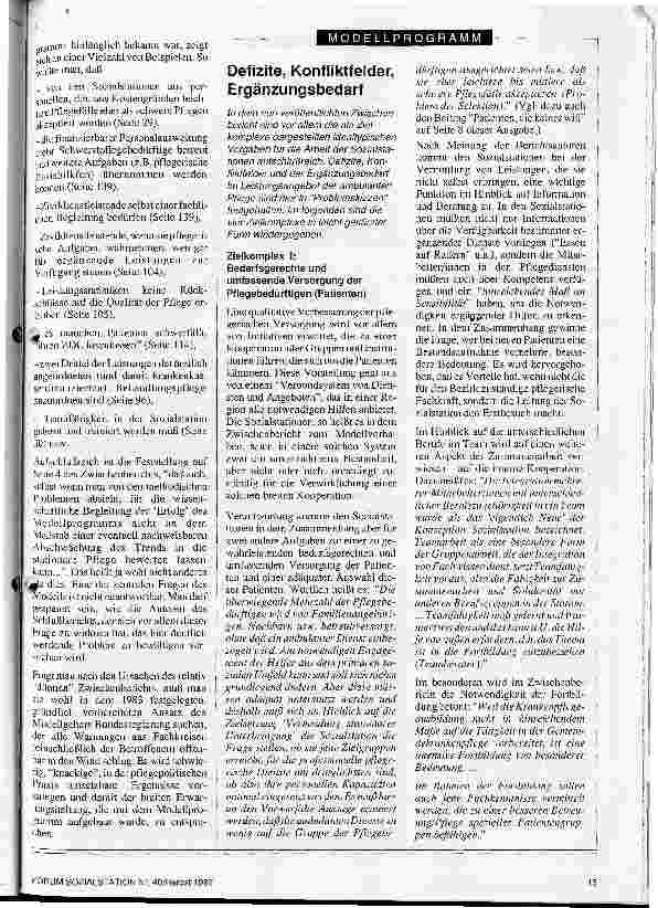 Vorschauseite 2: Modellprogramm Ambulante Dienste Keine Antwort auf brisante Fragen