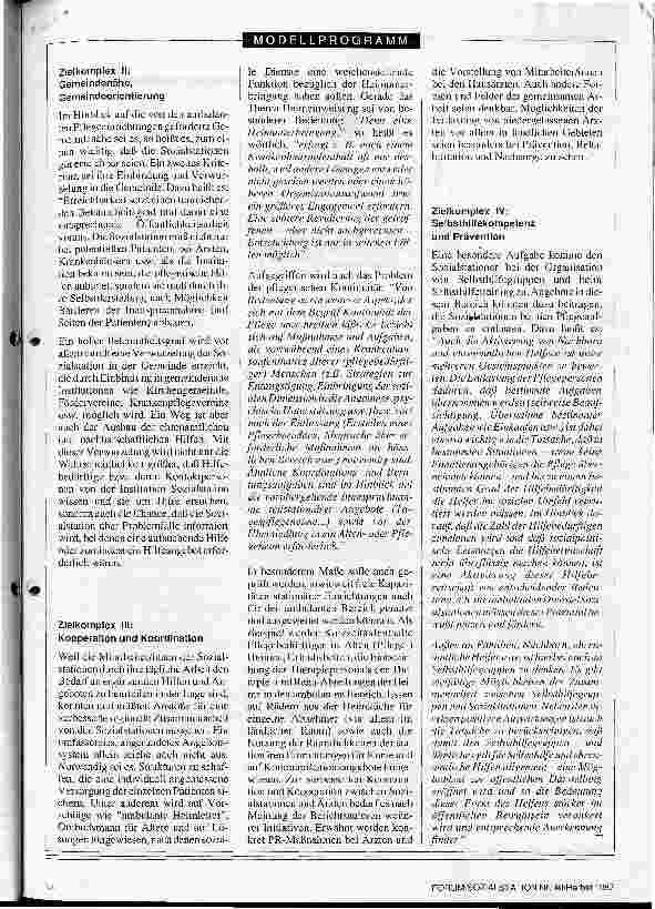 Vorschauseite 3: Modellprogramm Ambulante Dienste Keine Antwort auf brisante Fragen