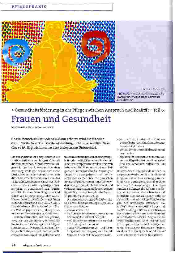 Vorschauseite 1: Gesundheitsförderung in der Pflege zwischen Anspruch und Realität - Teil 6: Frauen und Gesundheit